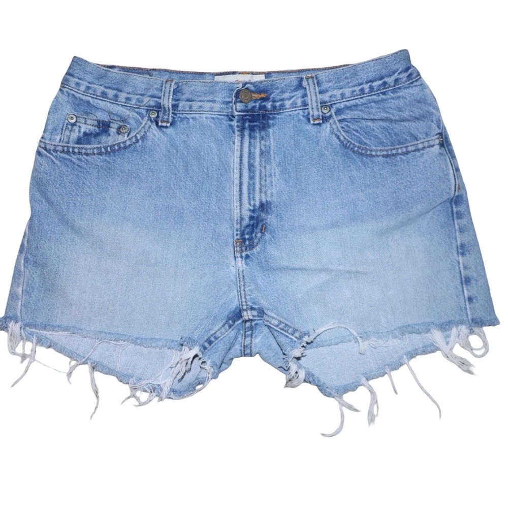 Vintage old navy blue jeans distressed cut off jean shorts size‎ 12